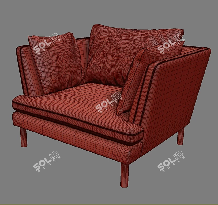 Stylish Designer DJUN Chair 3D model image 2