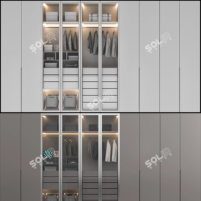 Elegant Wardrobe Model with Decorative Elements 3D model image 5