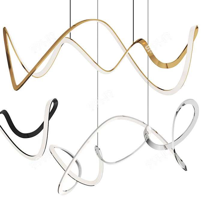  Modern Aluminum Pendant Chandelier 3D model image 1
