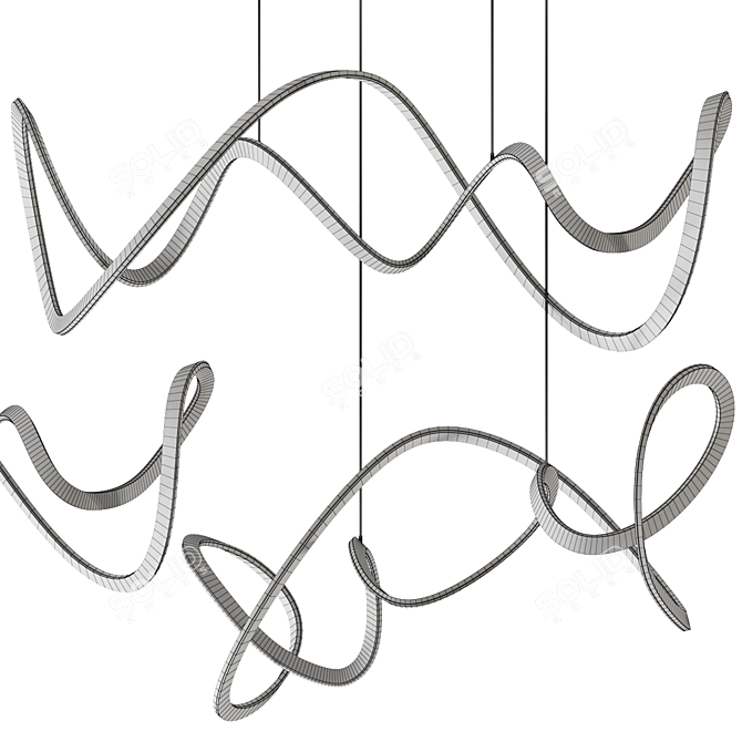  Modern Aluminum Pendant Chandelier 3D model image 2