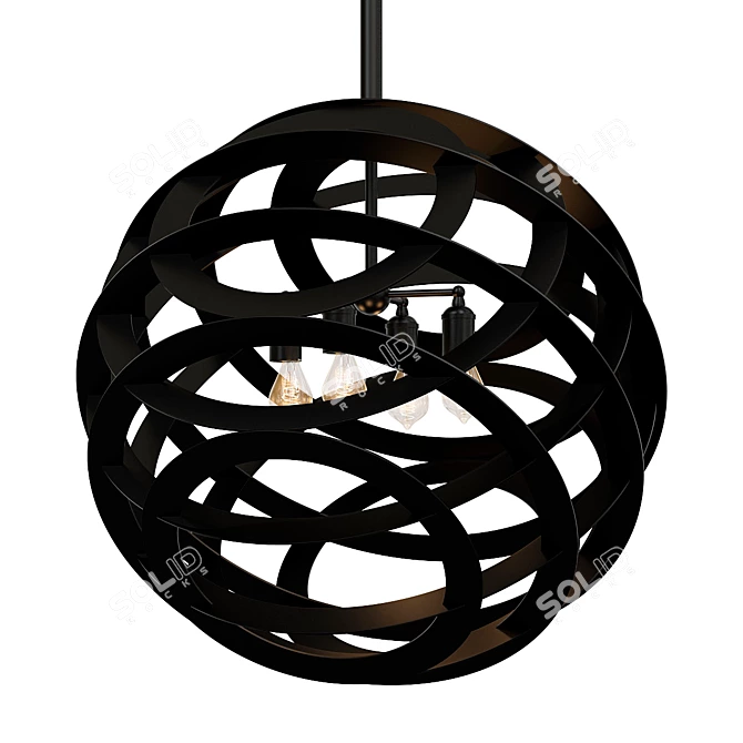 Glowing Orb Pendant Light 3D model image 1