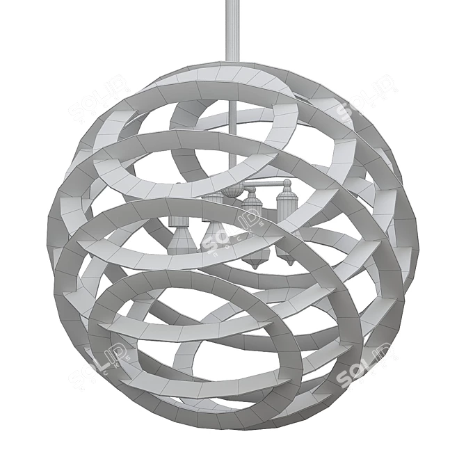 Glowing Orb Pendant Light 3D model image 2