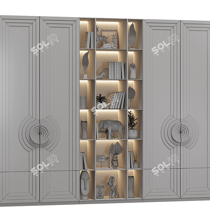 Elegant Neoclassical Wardrobe, Spacious Design 3D model image 4