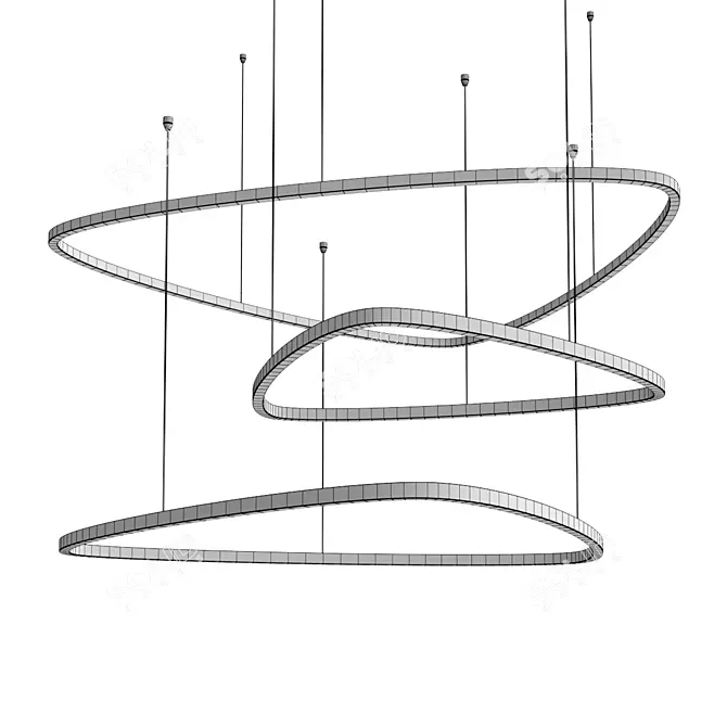 Modern Suspended Egg Lighting Fixture 3D model image 3