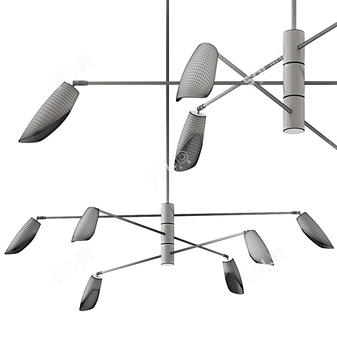 Modern 3 Tier LED Chandelier 3D model image 3