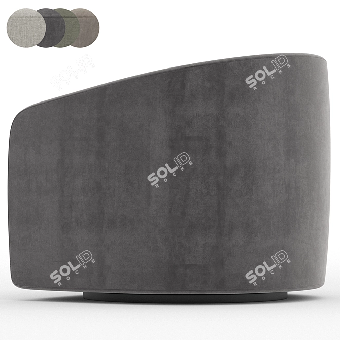 Sleek Swivel Armchair Design 3D model image 5