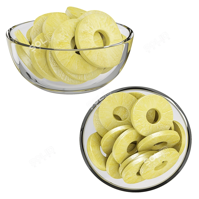 Fresh-Picked Pineapple Slices 3D Model 3D model image 4