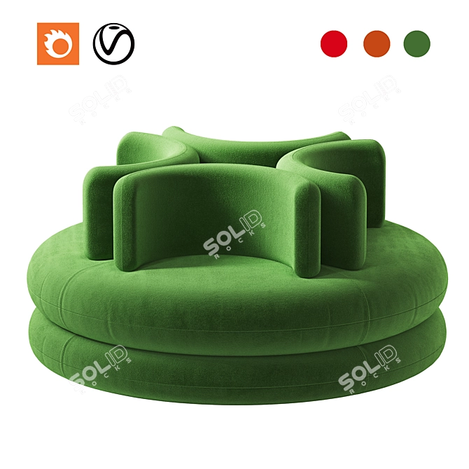 Verpan Easy Sofa: Modern Elegance 3D model image 1