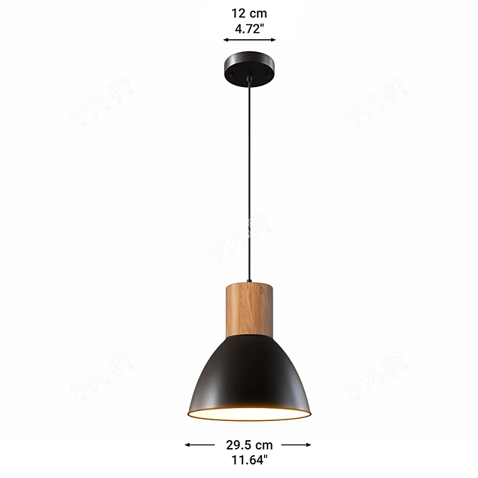 Elyona Industrial Pendant Light: PBR-Ready 3D model image 3