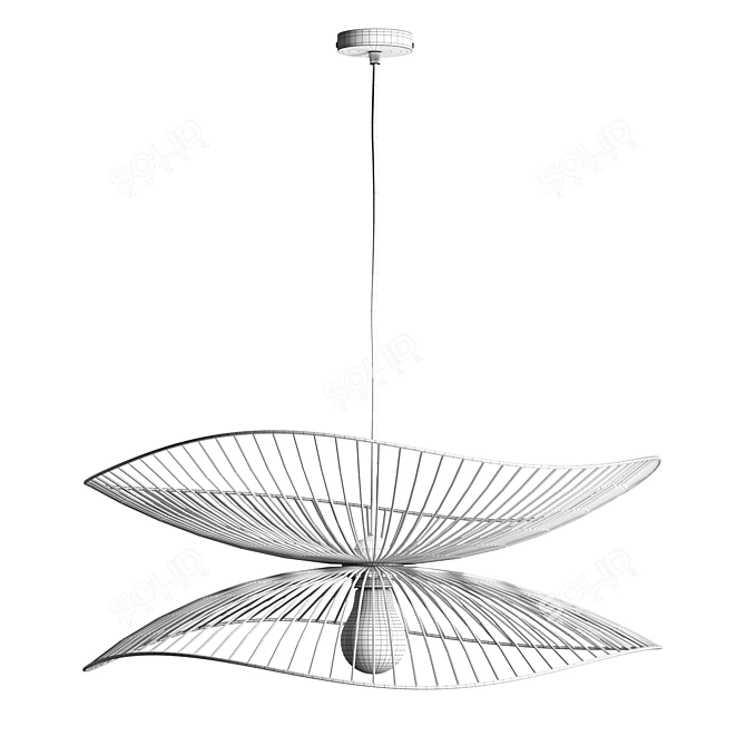 Black Metal Dragonfly Pendant Light 3D model image 2