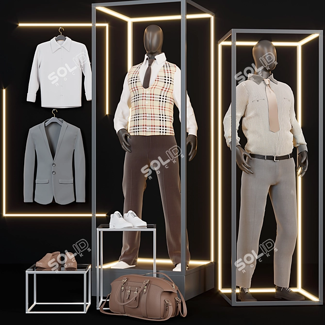 Fashion Store Display Showcase 3D model image 1