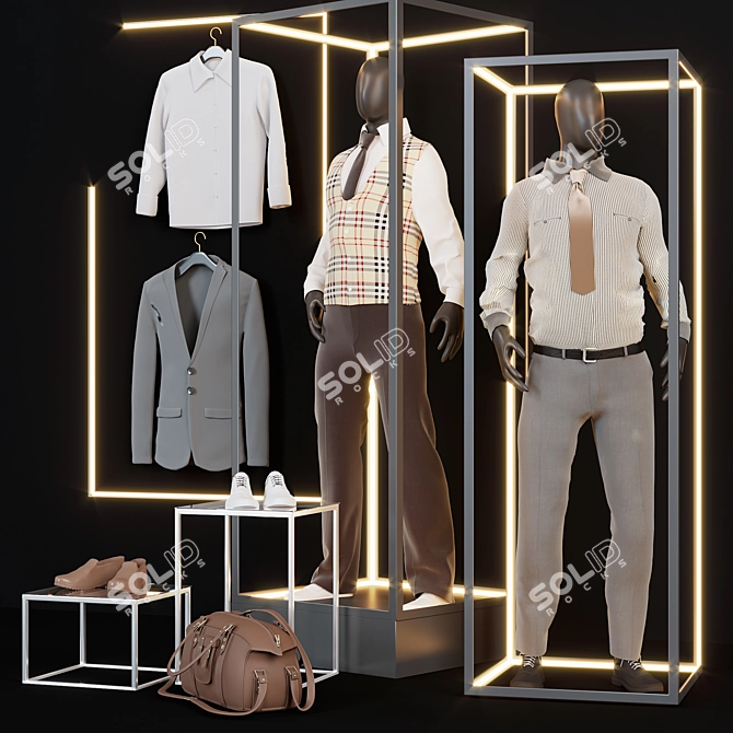 Fashion Store Display Showcase 3D model image 2