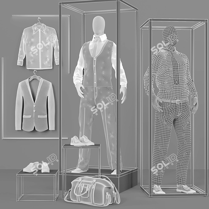 Fashion Store Display Showcase 3D model image 3