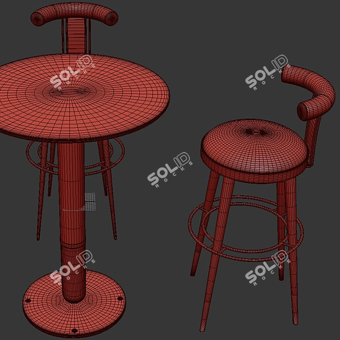 Modern Bar Set Furniture Design 3D model image 4