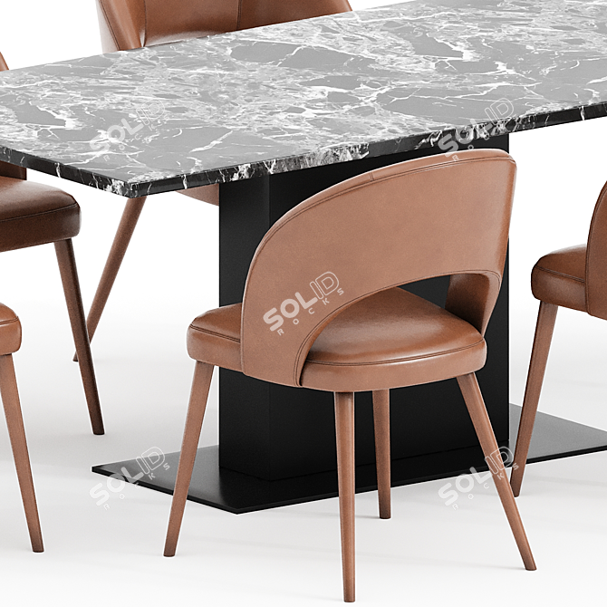  Dex Chair with Table 3D model image 2