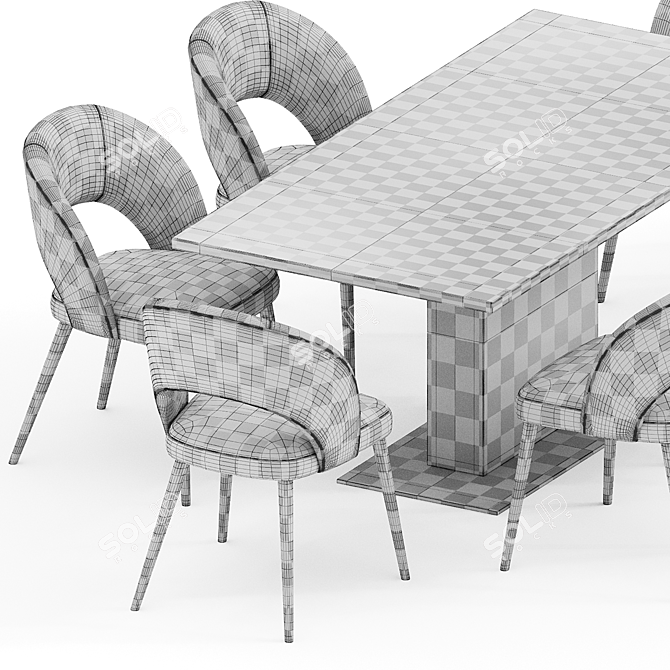  Dex Chair with Table 3D model image 3