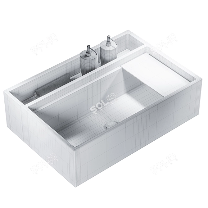 Next 70 Ceramic Washbasin 3D model image 2