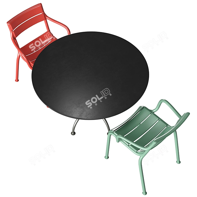 Classic Iron Table Set 3D model image 2