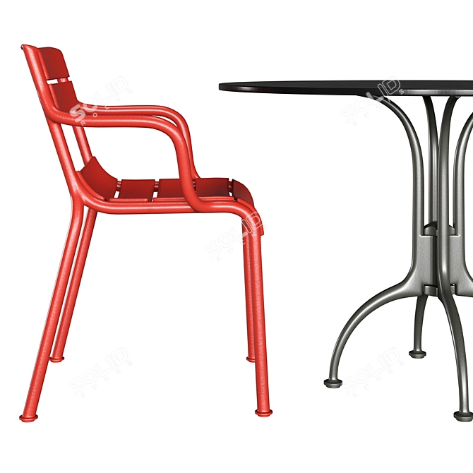 Classic Iron Table Set 3D model image 4