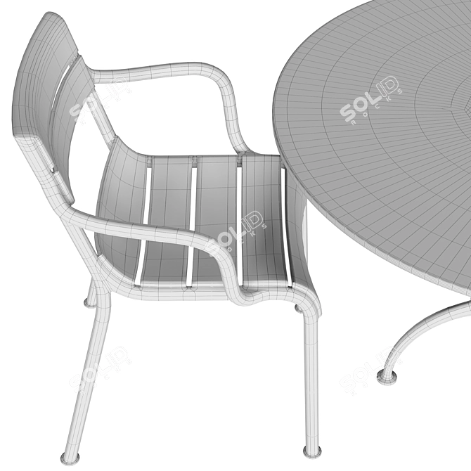 Classic Iron Table Set 3D model image 6