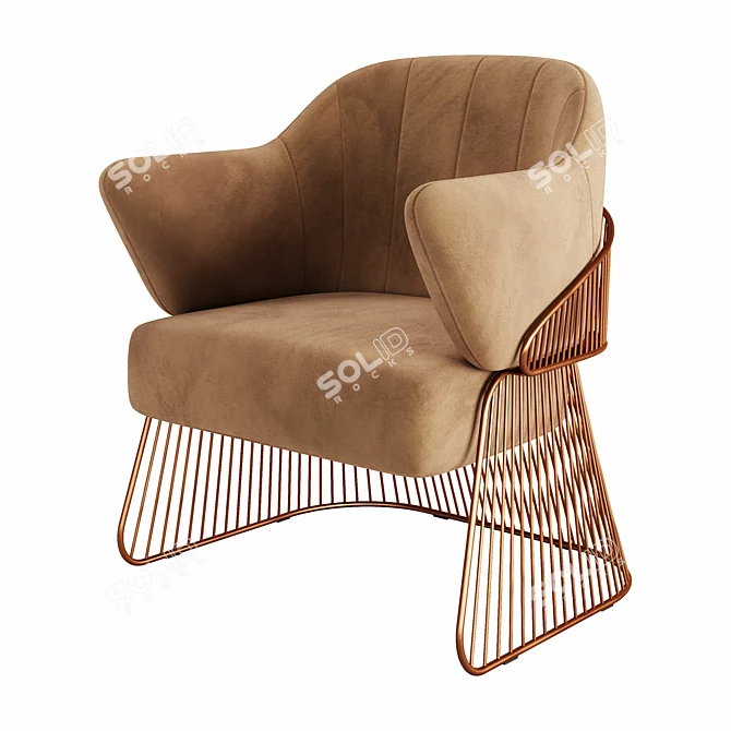 Elegant Jackie Armchair with Corona	Render 3D model image 4