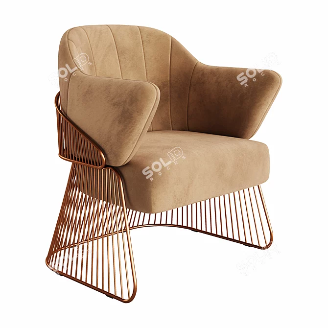 Elegant Jackie Armchair with Corona	Render 3D model image 8