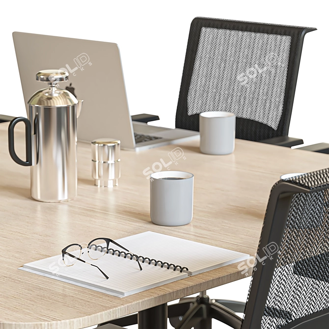 Modern Square Conference Table 2015 3D model image 4