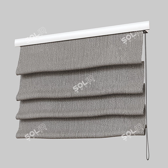 Roman Blinds Set - Adjustable 3D model image 3