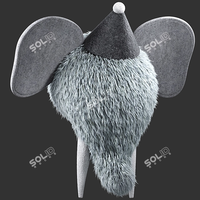 Wall Hanging Animal Head Plush 3D model image 1