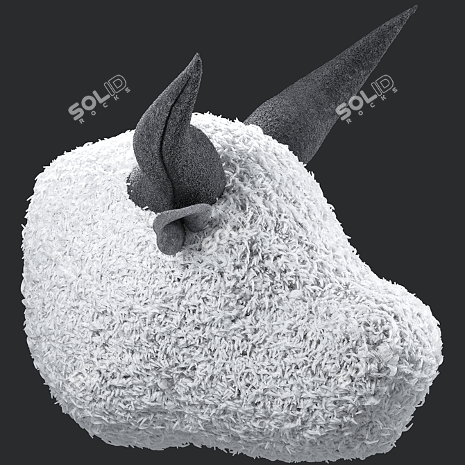 Bull Head Wall Decor Plush 3D model image 2