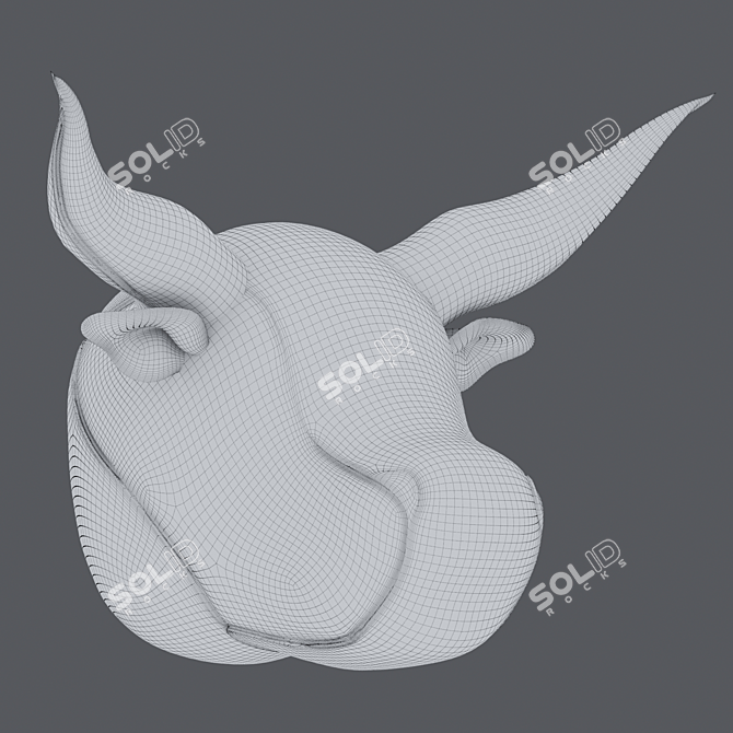 Bull Head Wall Decor Plush 3D model image 4