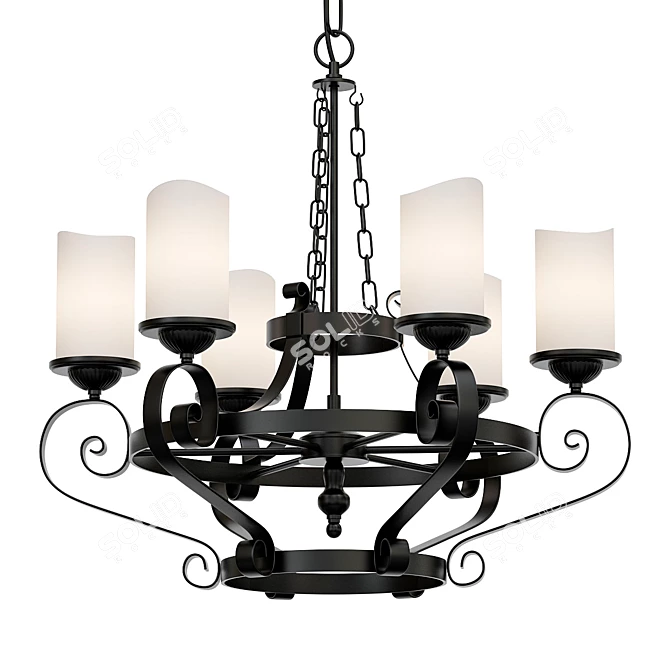 Rustic Antique Marble Candles Chandelier 3D model image 1