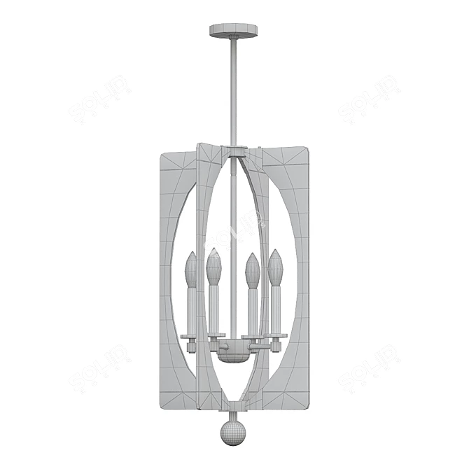 Elegant Alscar Mini Chandelier 3D model image 2