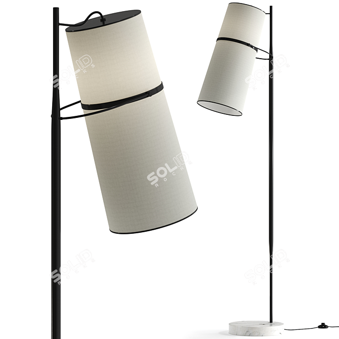 Modern Huxe Franco Floor Lamp 3D model image 1