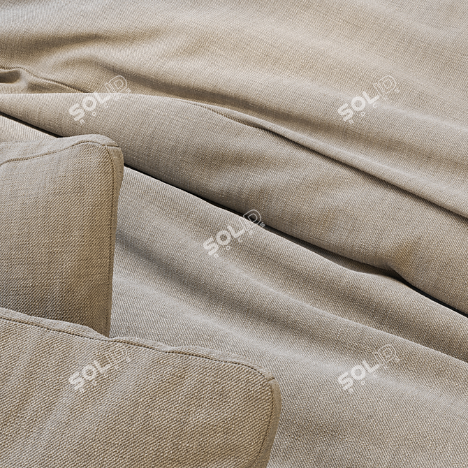 PBR Fabric Texture Set - Beige, Brown, Grey 3D model image 1