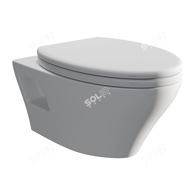 Modern Dual-Flush Wall Toilet 3D model image 5