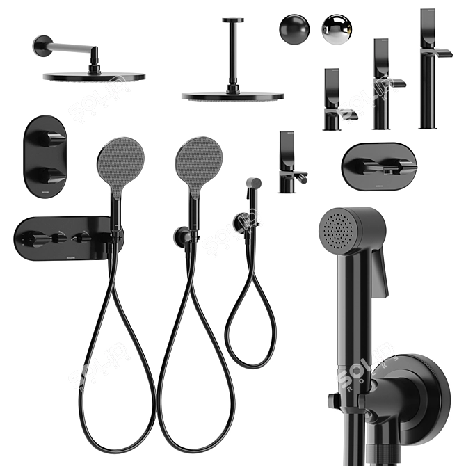 Bossini Apice Bathroom Fixture Set 3D model image 1