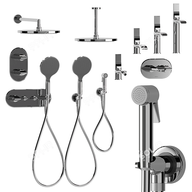 Bossini Apice Bathroom Fixture Set 3D model image 2