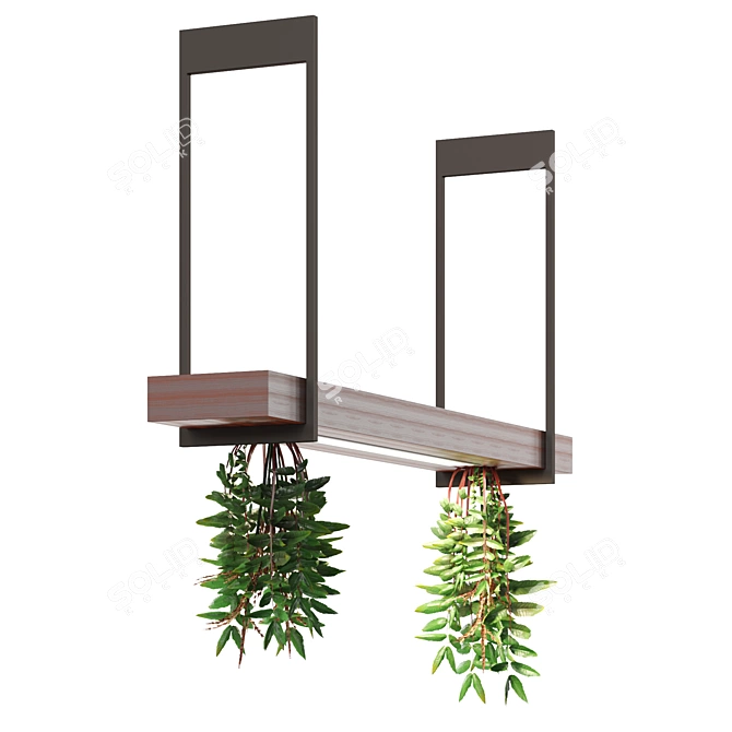 Modern Pendant Light with Hanging Plant 3D model image 4