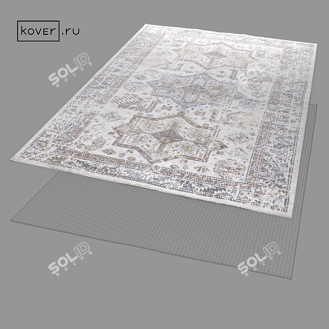 Modern Graphic Design Rugs Set 3D model image 2