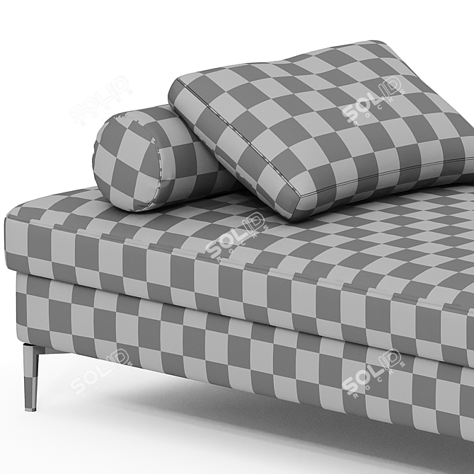 Stylish Eve Daybed in Fabric 3D model image 1