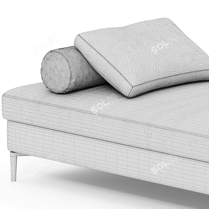 Stylish Eve Daybed in Fabric 3D model image 2