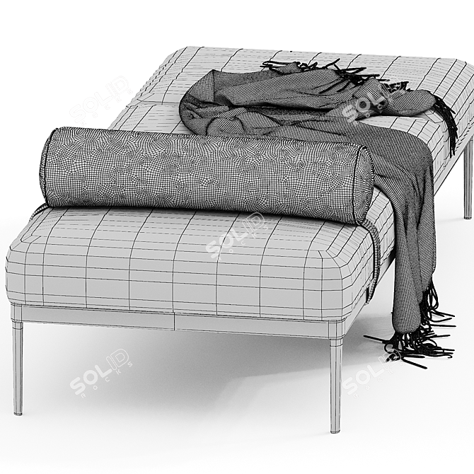 Elegant Daybed for Relaxing Comfort 3D model image 4