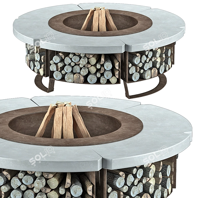 Cozy Outdoor Fire Pit Solution 3D model image 2