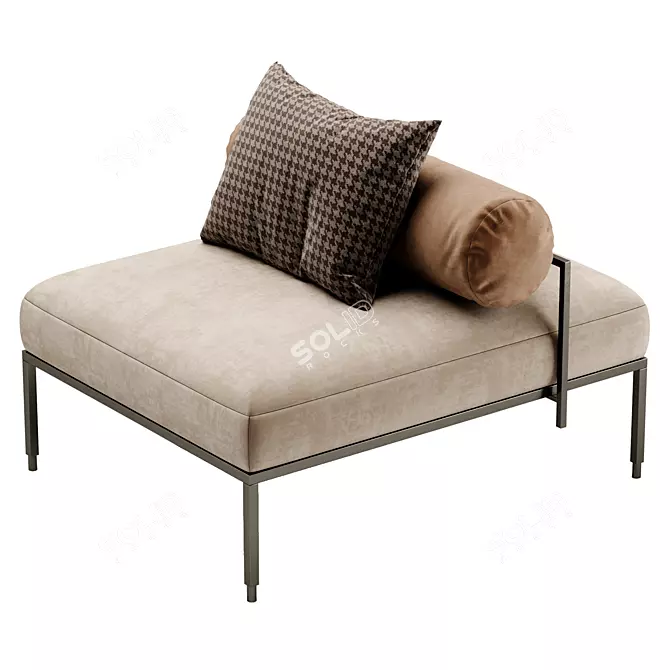 Elegant OLY Bench&Pouf Set 3D model image 4