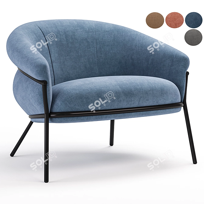Modern Grasso Armchair 2015 Model 3D model image 2