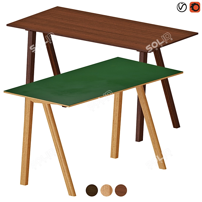  Scandinavian Minimalist Writing Desk 3D model image 1