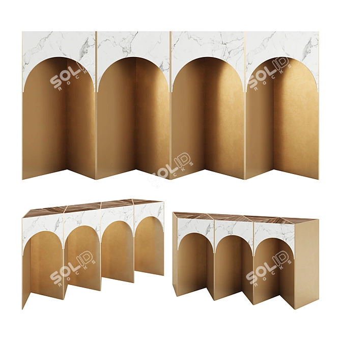 Elegant Lauren Console Design 3D model image 1