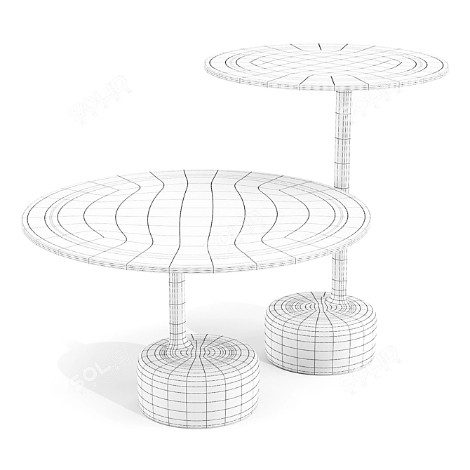 Oell Sculptural Side Table 3D model image 2