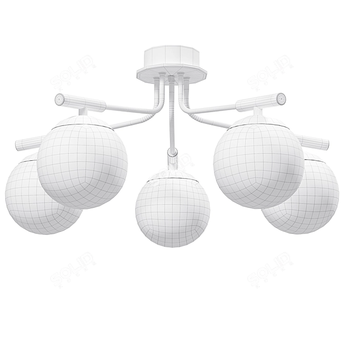 Paolina Ceiling Chandelier Glass Shades 3D model image 3